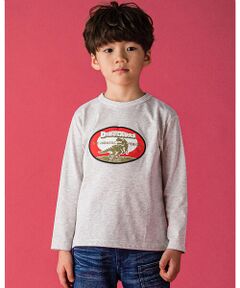 恐竜 パッチ 天竺 Tシャツ (100~160cm)