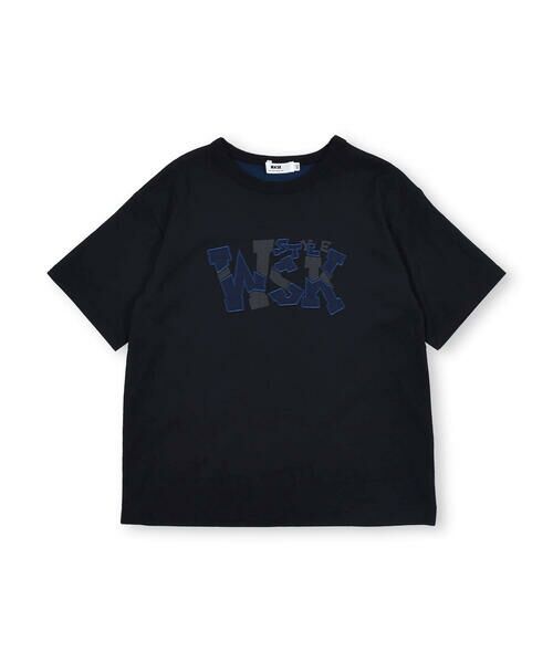 WASK / ワスク Tシャツ | ロゴパッチワークプリント天竺Tシャツ(100~160cm) | 詳細1