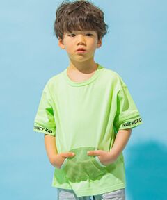 【接触冷感】袖レイヤード風メッシュポケットBIGTシャツ(100~160cm)