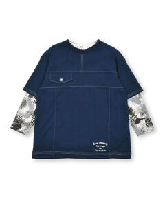 胸ポケットTシャツ＋ペンキ柄Tシャツセット(100~160cm)