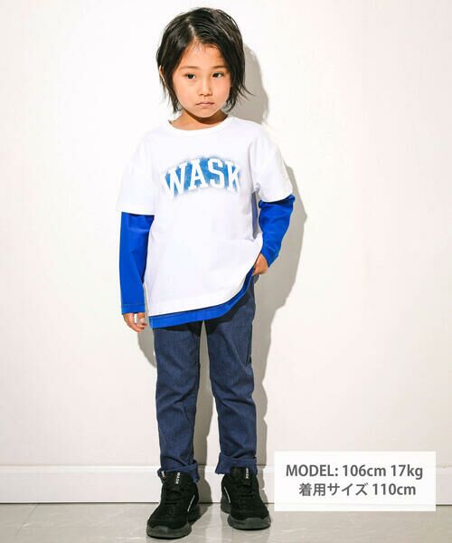 WASK / ワスク Tシャツ | ロゴプリントデニムポケットリバーシブルTシャツ(100~160cm) | 詳細2
