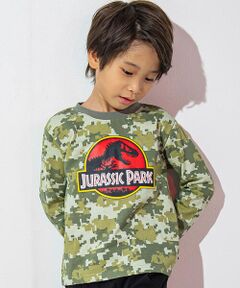 【ジュラシック・パーク】デジタル迷彩×恐竜プリントＴシャツ(100~160cm)