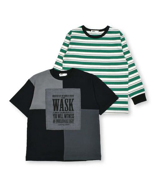 WASK / ワスク その他 | ダンガリーパッチTシャツ＋ボーダーロンTセット(100~160cm) | 詳細15