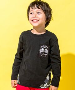迷彩裾切り替え天竺Tシャツ(100~160cm)