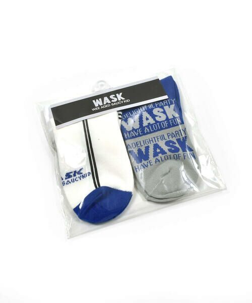 WASK / ワスク ソックス | ライン＋配色ロゴ２Pショートソックス(15~24cm) | 詳細1