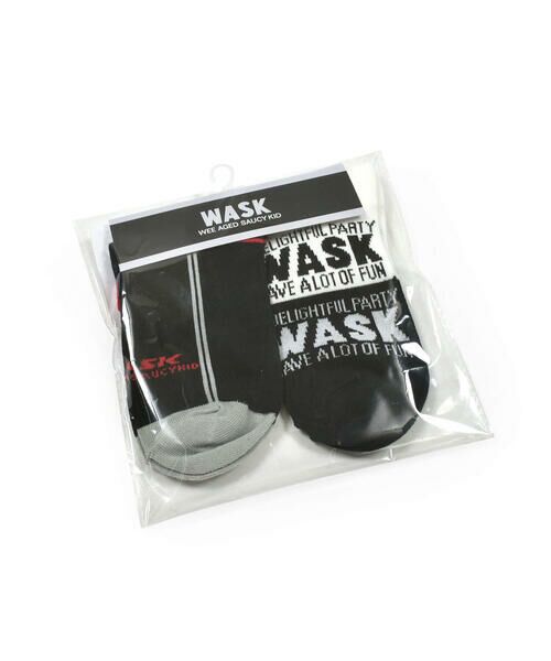 WASK / ワスク ソックス | ライン＋配色ロゴ２Pショートソックス(15~24cm) | 詳細8