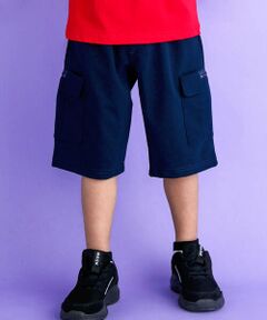 5.5分丈ファスナーポケットニットジョーゼットパンツ(100~160cm)