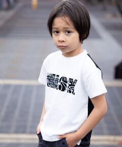 【接触冷感】BMXフロッキープリントバイカラー天竺Tシャツ(100~160cm)