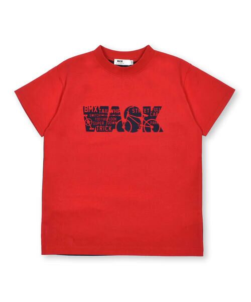 WASK / ワスク Tシャツ | 【接触冷感】BMXフロッキープリントバイカラー天竺Tシャツ(100~160cm) | 詳細16