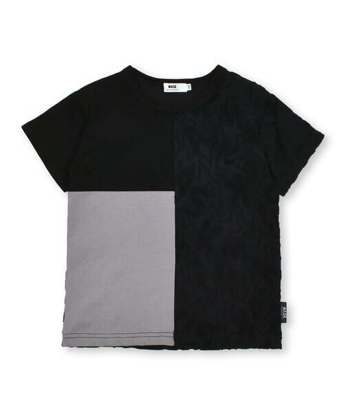 WASK / ワスク Tシャツ | ロゴパイルジャガード切り替え天竺Tシャツ(100~160cm) | 詳細4