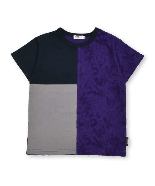 WASK / ワスク Tシャツ | ロゴパイルジャガード切り替え天竺Tシャツ(100~160cm) | 詳細12
