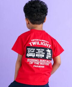 【接触冷感】胸ポケットバックSUMMERプリント天竺Tシャツ(100~160cm)