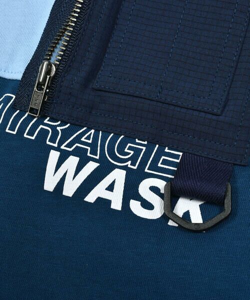WASK / ワスク Tシャツ | 【接触冷感】配色異素材ファスナーポケットロゴ天竺Tシャツ(100~160cm) | 詳細10