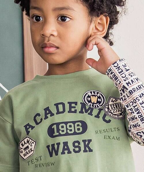 WASK / ワスク Tシャツ | ワッペンTシャツ+ロゴ柄ロンT セット(100~160cm) | 詳細3