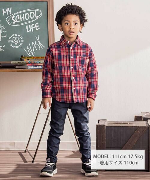 WASK / ワスク シャツ・ブラウス | チェック柄リバーシブルガーゼシャツ(100~160cm) | 詳細1
