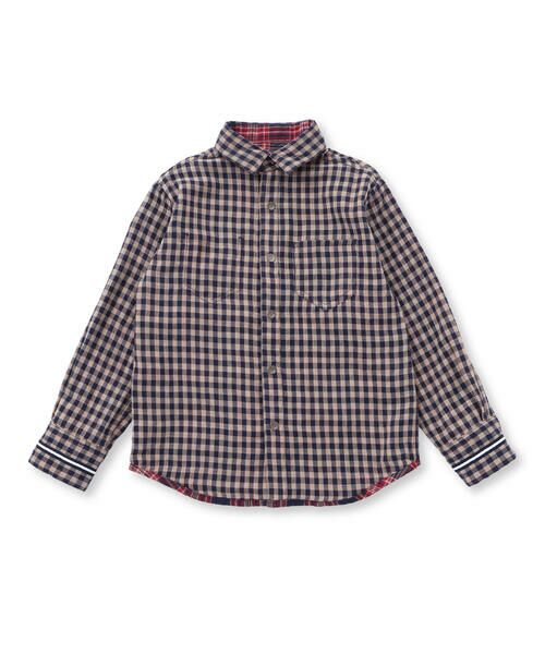 WASK / ワスク シャツ・ブラウス | チェック柄リバーシブルガーゼシャツ(100~160cm) | 詳細10