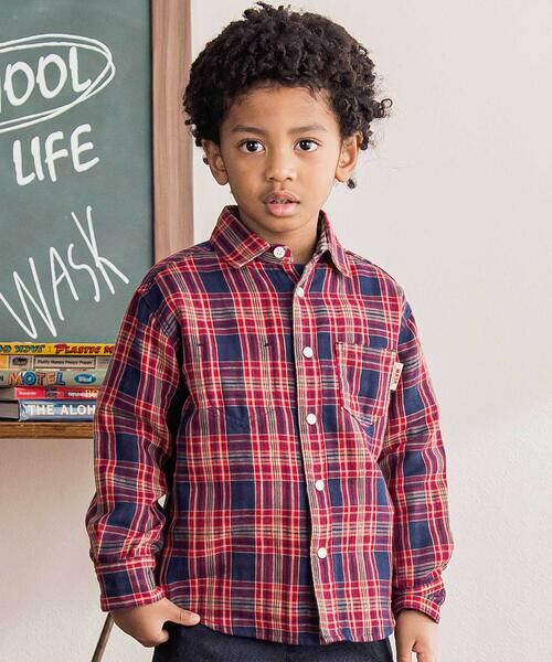 WASK / ワスク シャツ・ブラウス | チェック柄リバーシブルガーゼシャツ(100~160cm) | 詳細2