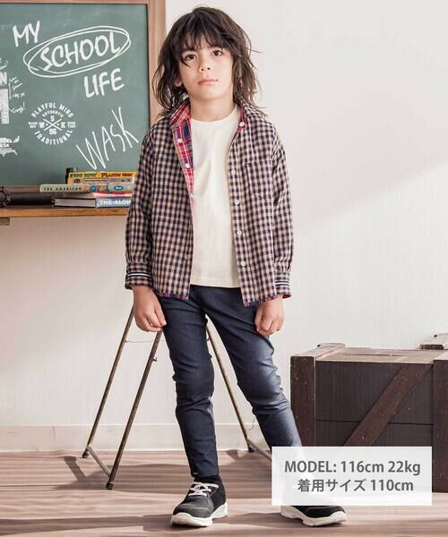 WASK / ワスク シャツ・ブラウス | チェック柄リバーシブルガーゼシャツ(100~160cm) | 詳細3