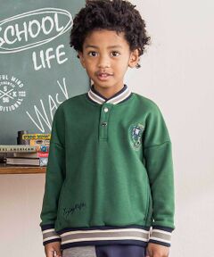 ラインリブホックカレッジ刺しゅう裏毛トレーナー(100~160cm)