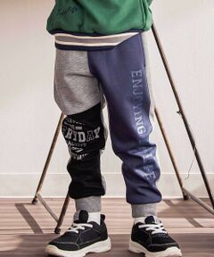 WASK / ワスク その他パンツ | ロゴプリント配色段ボールニットジョガーパンツ(100~160cm)