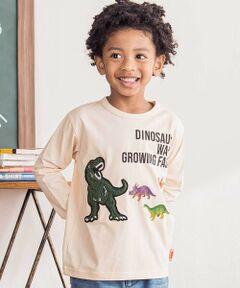 WASK / ワスク Tシャツ | ベア天竺 恐竜サガラワッペンプリントTシャツ(100~160cm)