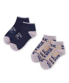 WASK / ワスク ソックス | カレッジロゴ＋ロゴ柄２Ｐショートソックス(15~24cm)