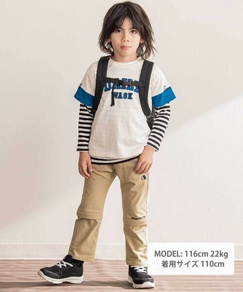 WASK / ワスク Tシャツ | ロゴパッチＴシャツ＋ボーダーロンＴ セット(100~160cm) | 詳細1