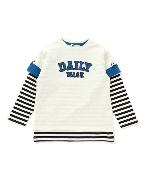 WASK / ワスク Tシャツ | ロゴパッチＴシャツ＋ボーダーロンＴ セット(100~160cm) | 詳細3
