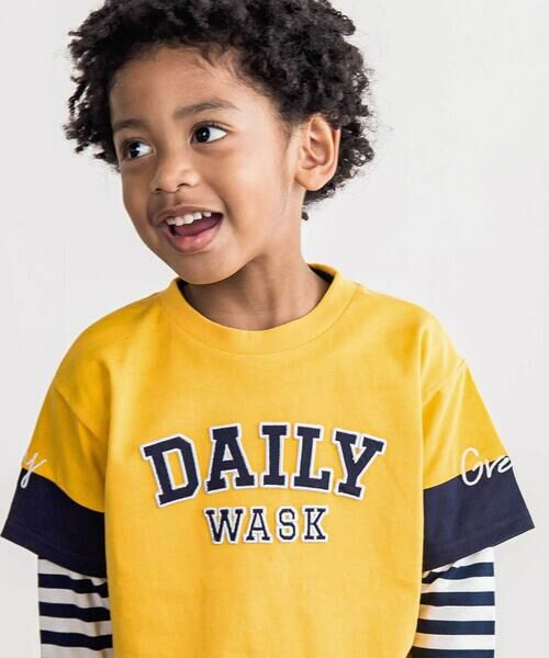 WASK / ワスク Tシャツ | ロゴパッチＴシャツ＋ボーダーロンＴ セット(100~160cm) | 詳細16