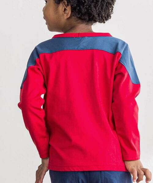 WASK / ワスク Tシャツ | バイカラー手書き風ロゴ天竺Tシャツ(100~160cm) | 詳細3