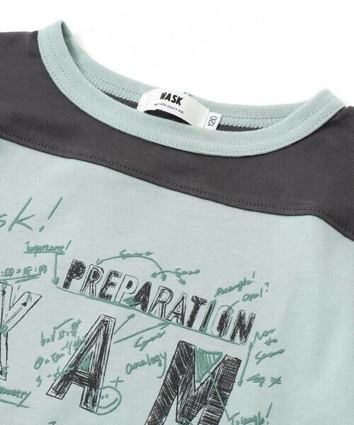 WASK / ワスク Tシャツ | バイカラー手書き風ロゴ天竺Tシャツ(100~160cm) | 詳細10