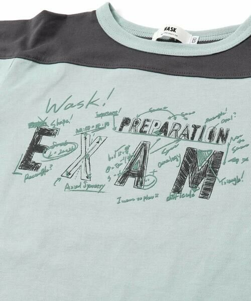 WASK / ワスク Tシャツ | バイカラー手書き風ロゴ天竺Tシャツ(100~160cm) | 詳細12