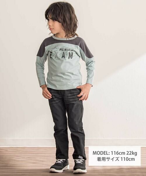 WASK / ワスク Tシャツ | バイカラー手書き風ロゴ天竺Tシャツ(100~160cm) | 詳細6