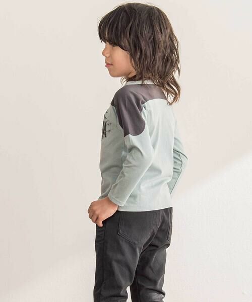 WASK / ワスク Tシャツ | バイカラー手書き風ロゴ天竺Tシャツ(100~160cm) | 詳細7