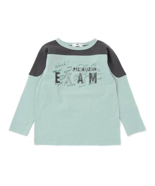 WASK / ワスク Tシャツ | バイカラー手書き風ロゴ天竺Tシャツ(100~160cm) | 詳細8
