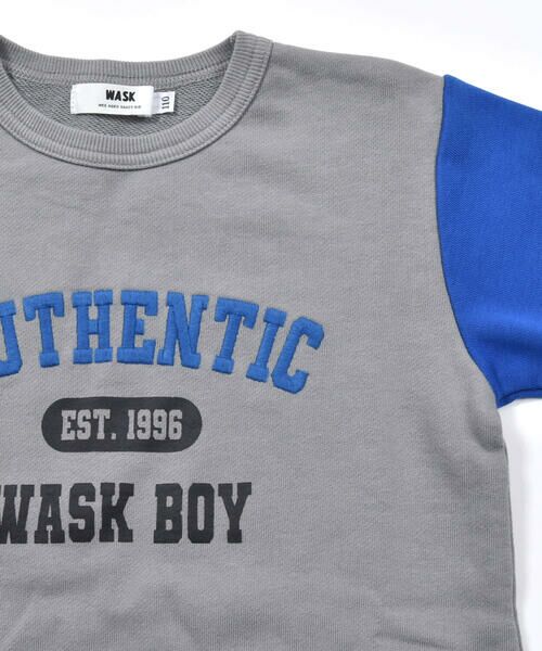 WASK / ワスク Tシャツ | バイカラーカレッジロゴ裏毛トレーナー(100~160cm) | 詳細5