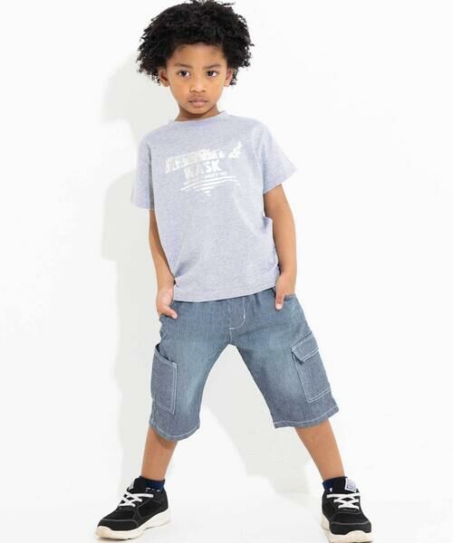 WASK / ワスク ショート・ハーフ・半端丈パンツ | 5.5分丈ヒッコリーワークパンツ(100~160cm) | 詳細5