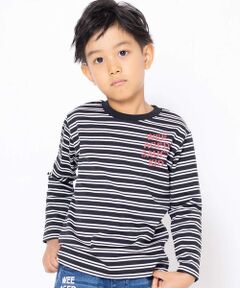 WASK / ワスク Tシャツ | ボーダーロゴプリント天竺Tシャツ(100~160cm)