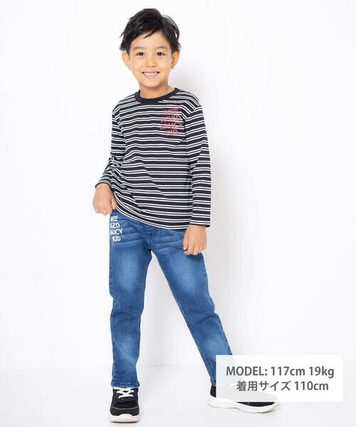 WASK / ワスク Tシャツ | ボーダーロゴプリント天竺Tシャツ(100~160cm) | 詳細1