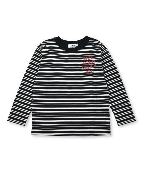 WASK / ワスク Tシャツ | ボーダーロゴプリント天竺Tシャツ(100~160cm) | 詳細3