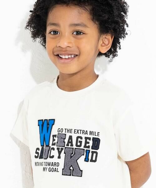 WASK / ワスク Tシャツ | カラフルロゴパッチ刺しゅう天竺Tシャツ(100~160cm) | 詳細2