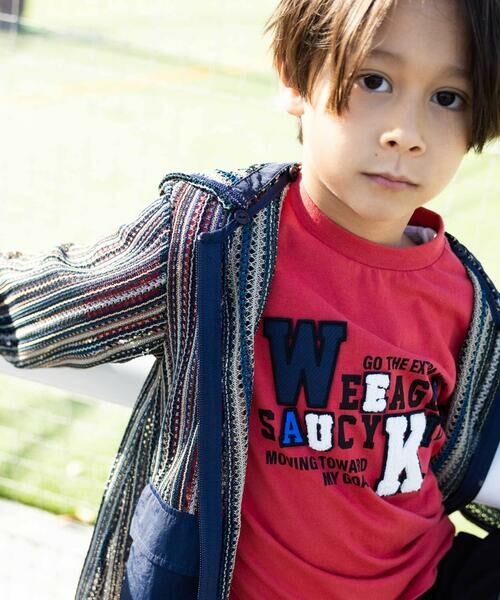 WASK / ワスク Tシャツ | カラフルロゴパッチ刺しゅう天竺Tシャツ(100~160cm) | 詳細12