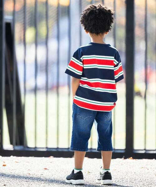 WASK / ワスク Tシャツ | ヘンリーネックカノコマルチボーダーTシャツ(110~160cm) | 詳細2