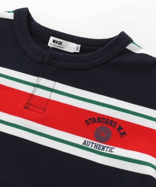 WASK / ワスク Tシャツ | ヘンリーネックカノコマルチボーダーTシャツ(110~160cm) | 詳細5