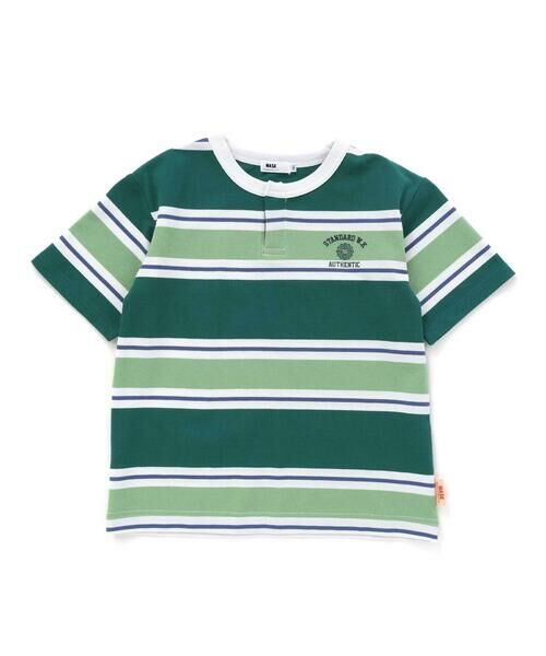 WASK / ワスク Tシャツ | ヘンリーネックカノコマルチボーダーTシャツ(110~160cm) | 詳細14