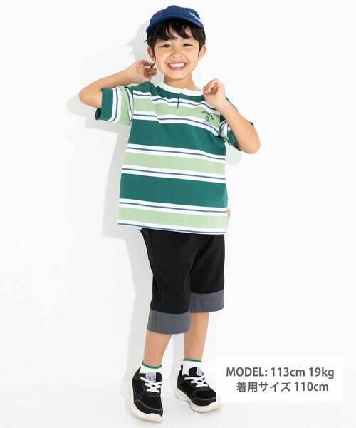 WASK / ワスク Tシャツ | ヘンリーネックカノコマルチボーダーTシャツ(110~160cm) | 詳細11