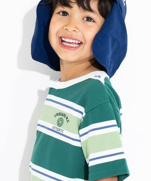 WASK / ワスク Tシャツ | ヘンリーネックカノコマルチボーダーTシャツ(110~160cm) | 詳細12
