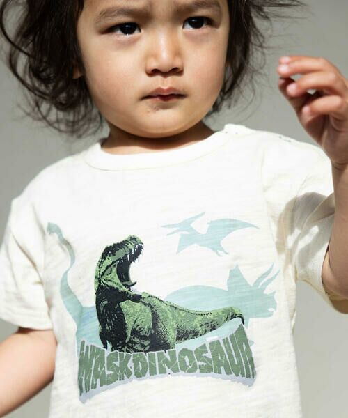 WASK / ワスク Tシャツ | 恐竜の愉快な仲間たちスラブ天竺Tシャツ(80~130cm)(オフホワイト)