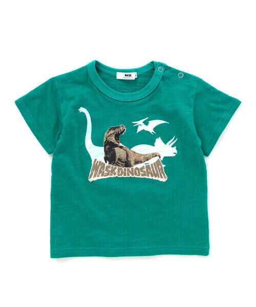 WASK / ワスク Tシャツ | 恐竜の愉快な仲間たちスラブ天竺Tシャツ(80~130cm)(グリーン)
