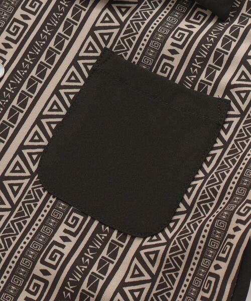 WASK / ワスク シャツ・ブラウス | 【お揃い】ネイティブ柄切り替えアロハウェザーシャツ(100~160cm) | 詳細10